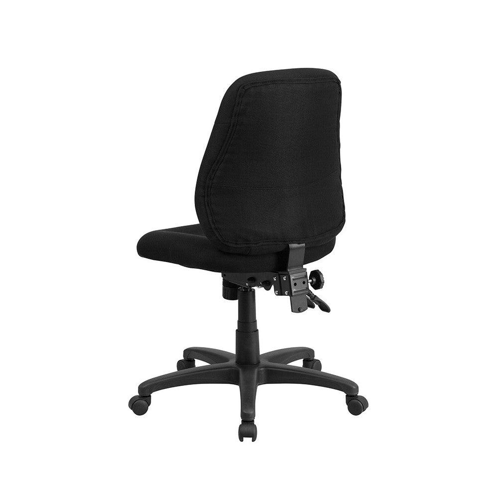 Mid-Back Black Fabric Multifunction Swivel Ergonomic Task Office Chair
