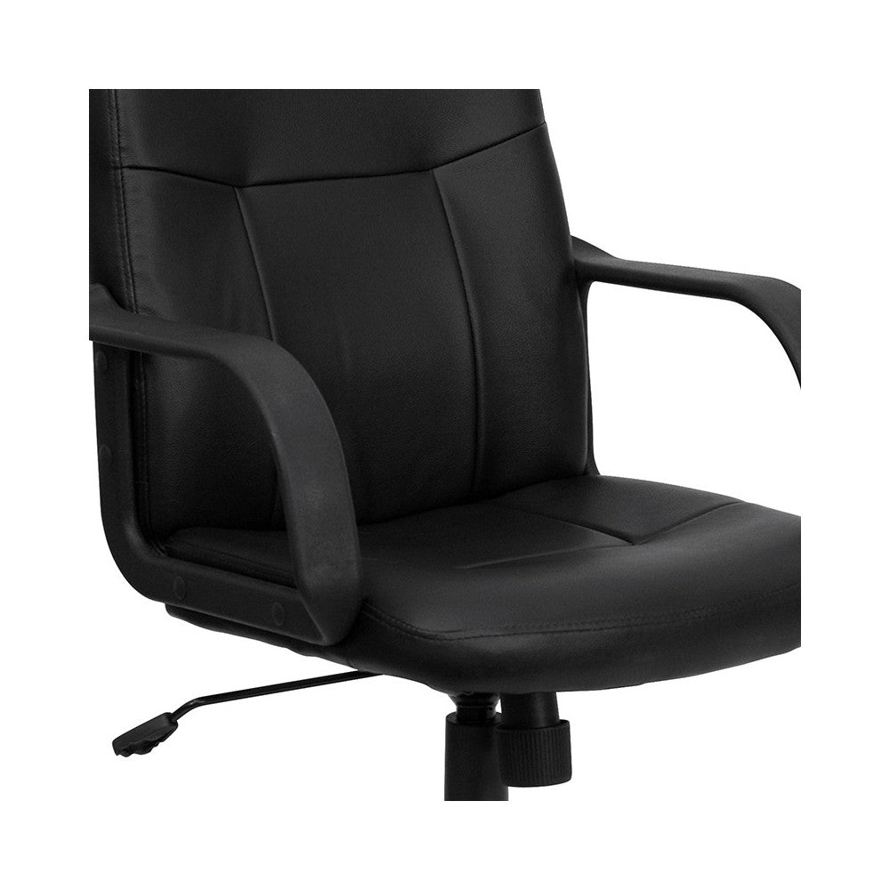 Mid-Back Black Glove Vinyl Executive Swivel Office Chair with Arms