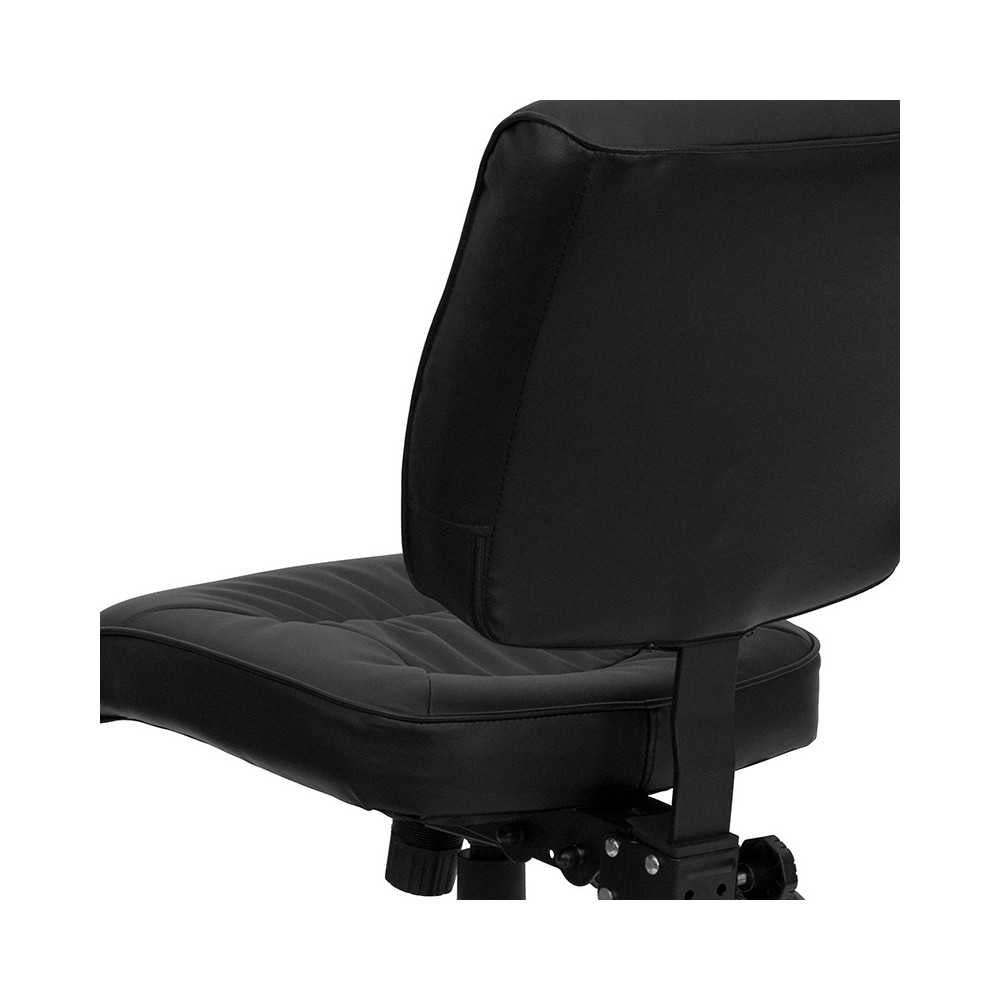 Mid-Back Black LeatherSoft Multifunction Swivel Ergonomic Task Office Chair