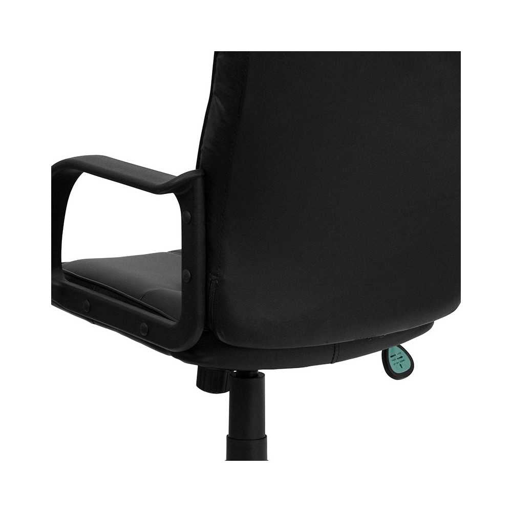 Mid-Back Black LeatherSoft Swivel Task Office Chair with Arms