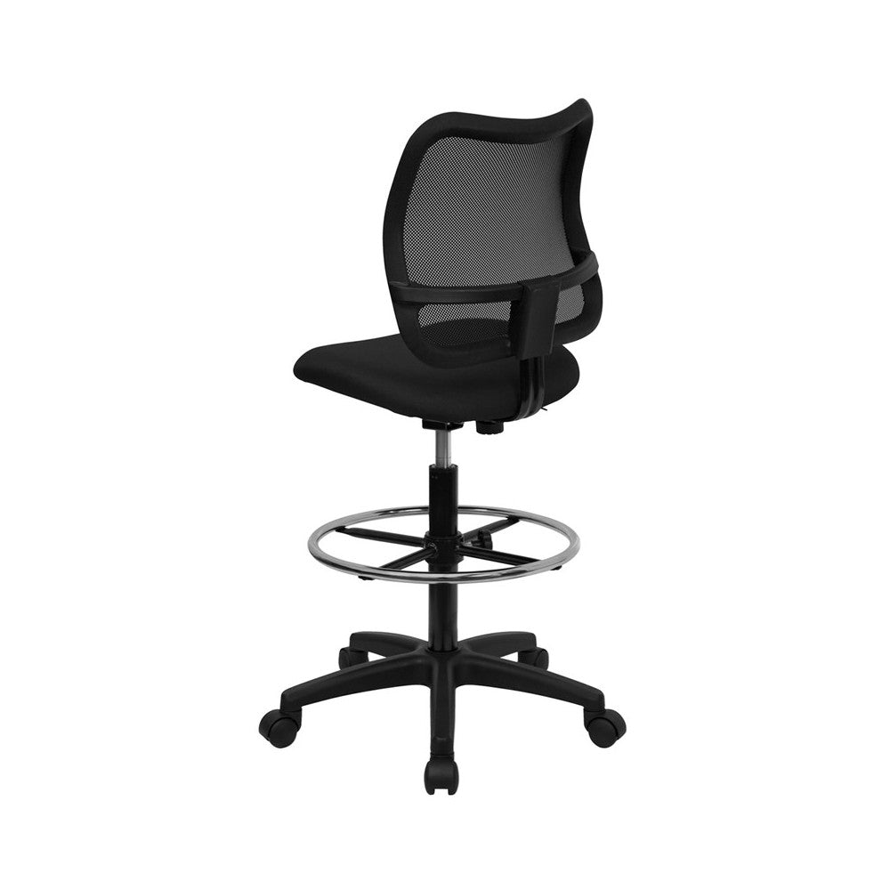 Mid-Back Black Mesh Drafting Chair