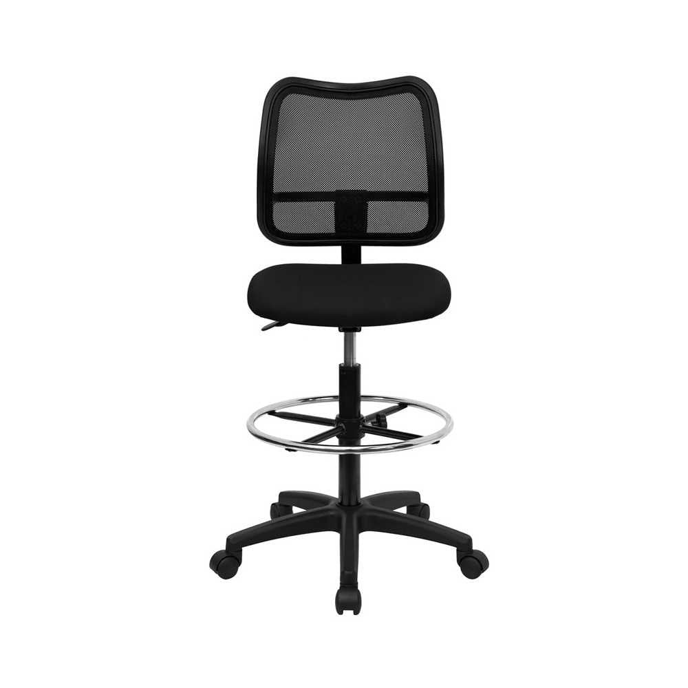 Mid-Back Black Mesh Drafting Chair