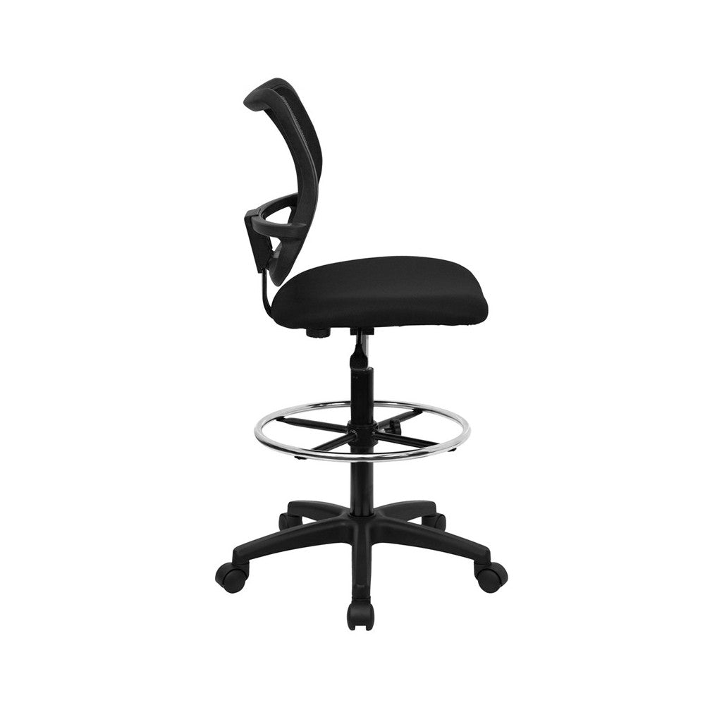 Mid-Back Black Mesh Drafting Chair