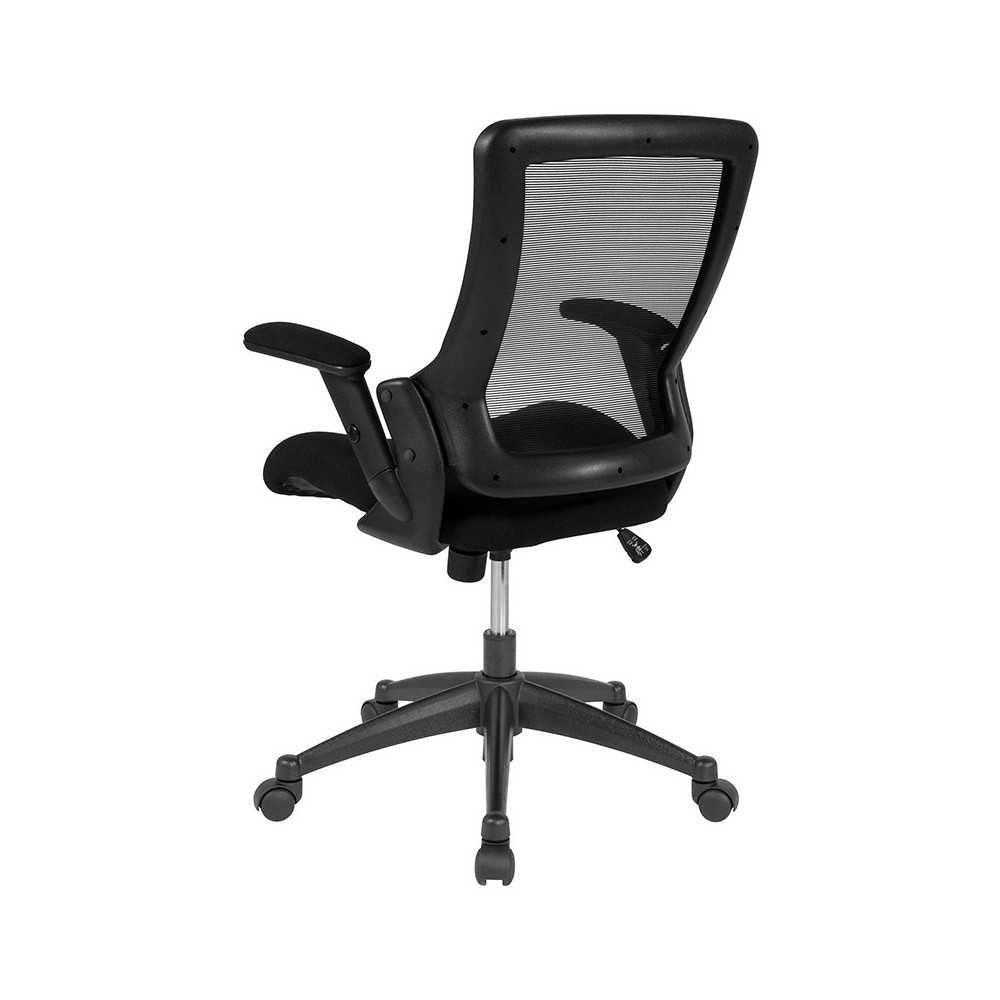 Mid-Back Black Mesh Executive Swivel Office Chair with Molded Foam Seat and Adjustable Arms