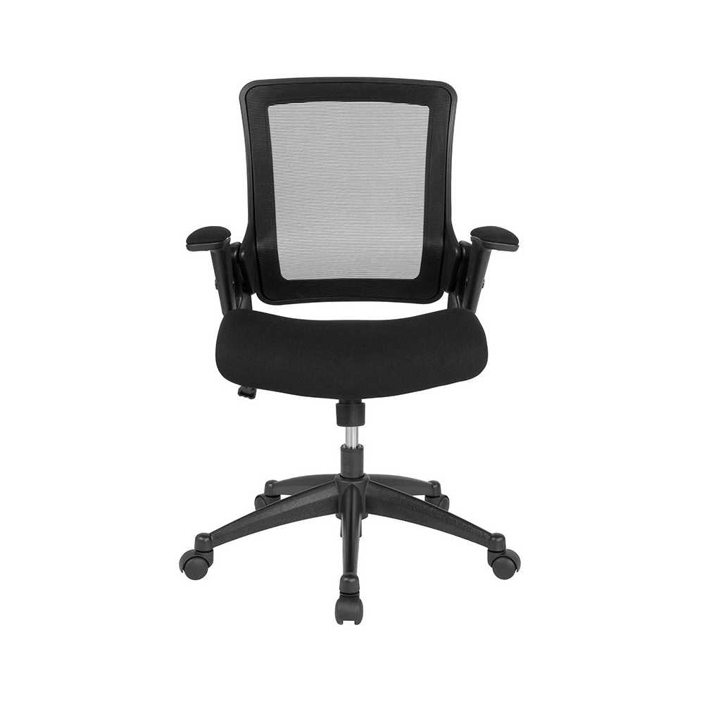 Mid-Back Black Mesh Executive Swivel Office Chair with Molded Foam Seat and Adjustable Arms