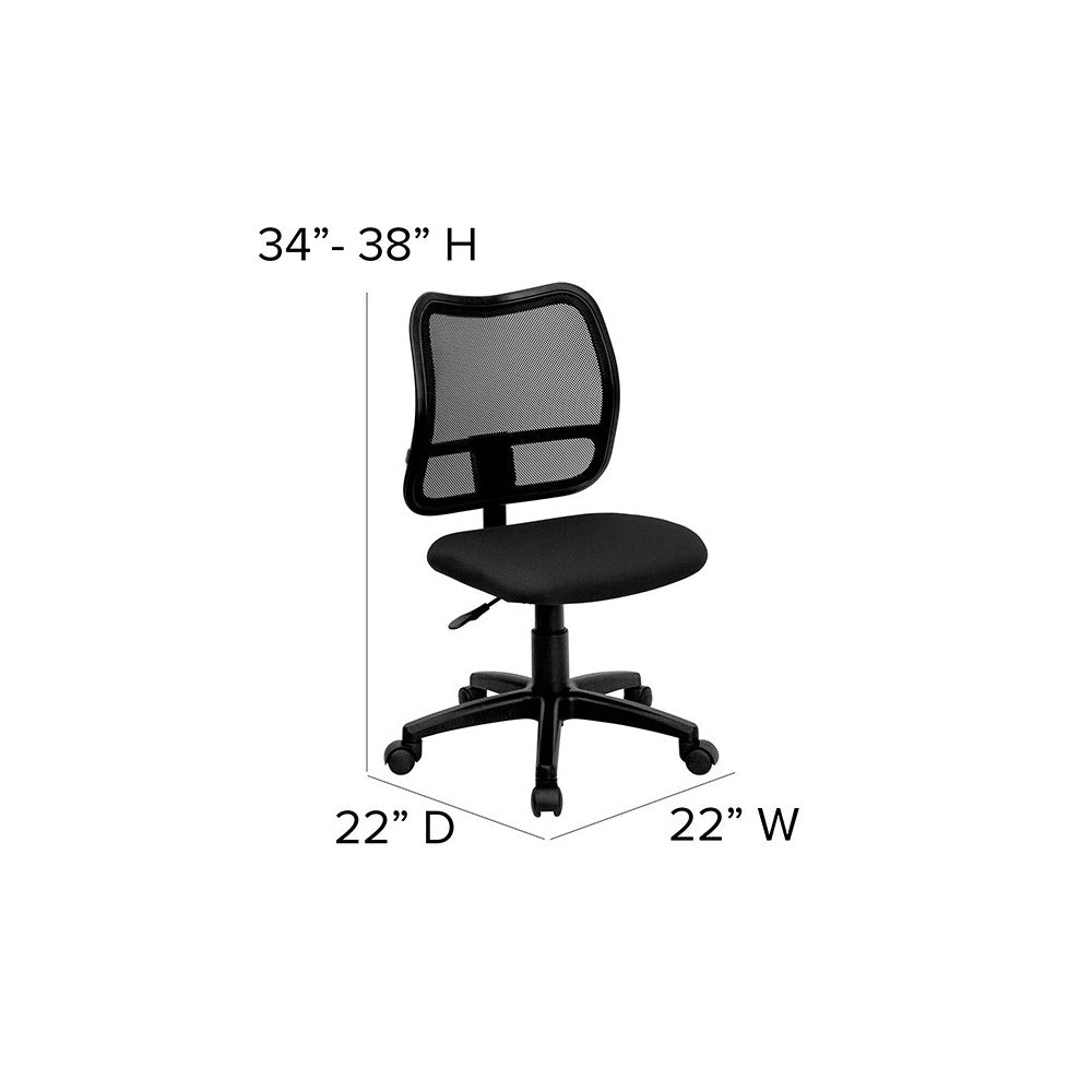Mid-Back Black Mesh Swivel Task Office Chair