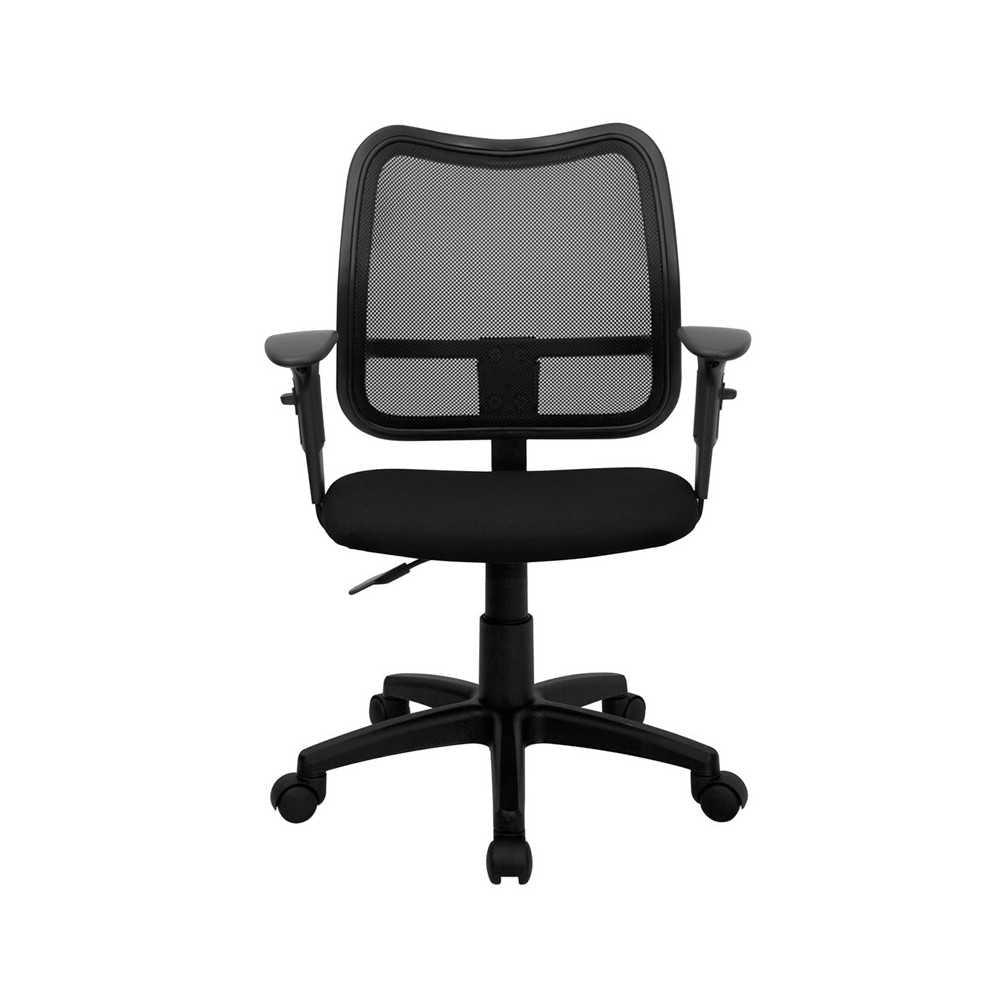 Mid-Back Black Mesh Swivel Task Office Chair with Adjustable Arms