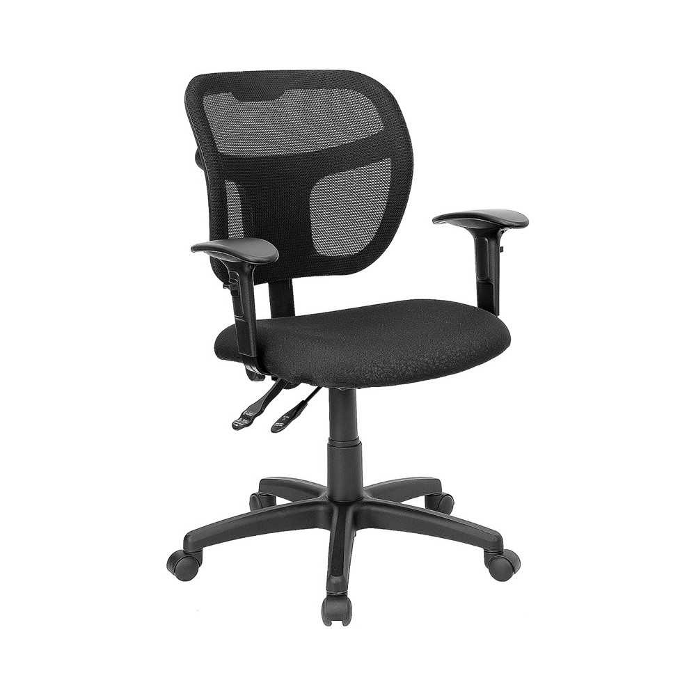 Mid-Back Black Mesh Swivel Task Office Chair with Back Height Adjustment and Adjustable Arms