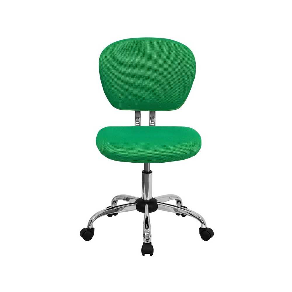 Mid-Back Bright Green Mesh Padded Swivel Task Office Chair with Chrome Base