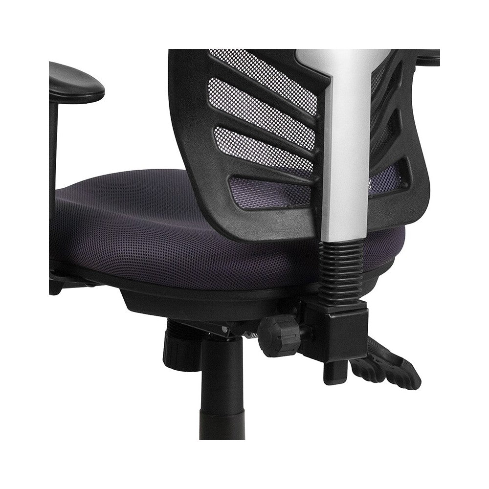 Mid-Back Dark Gray Mesh Multifunction Executive Swivel Ergonomic Office Chair with Adjustable Arms