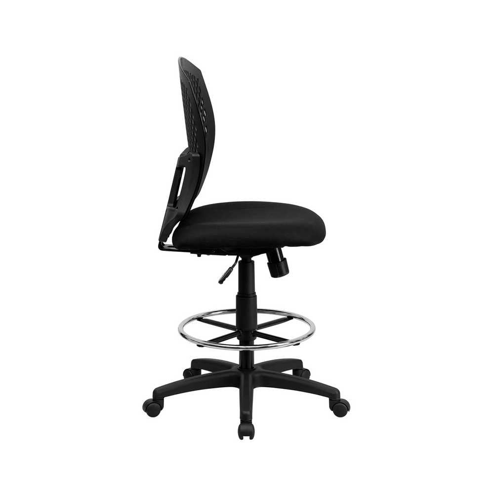 Mid-Back Designer Back Drafting Chair with Fabric Seat