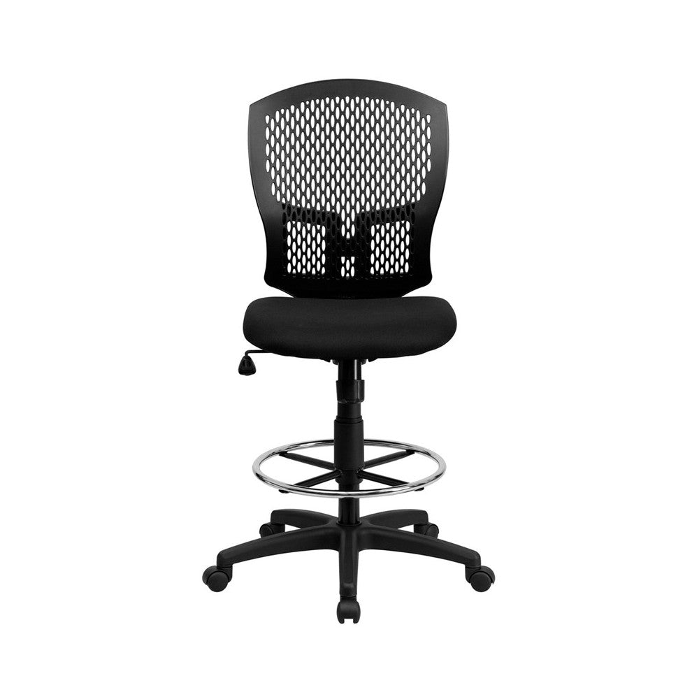 Mid-Back Designer Back Drafting Chair with Fabric Seat