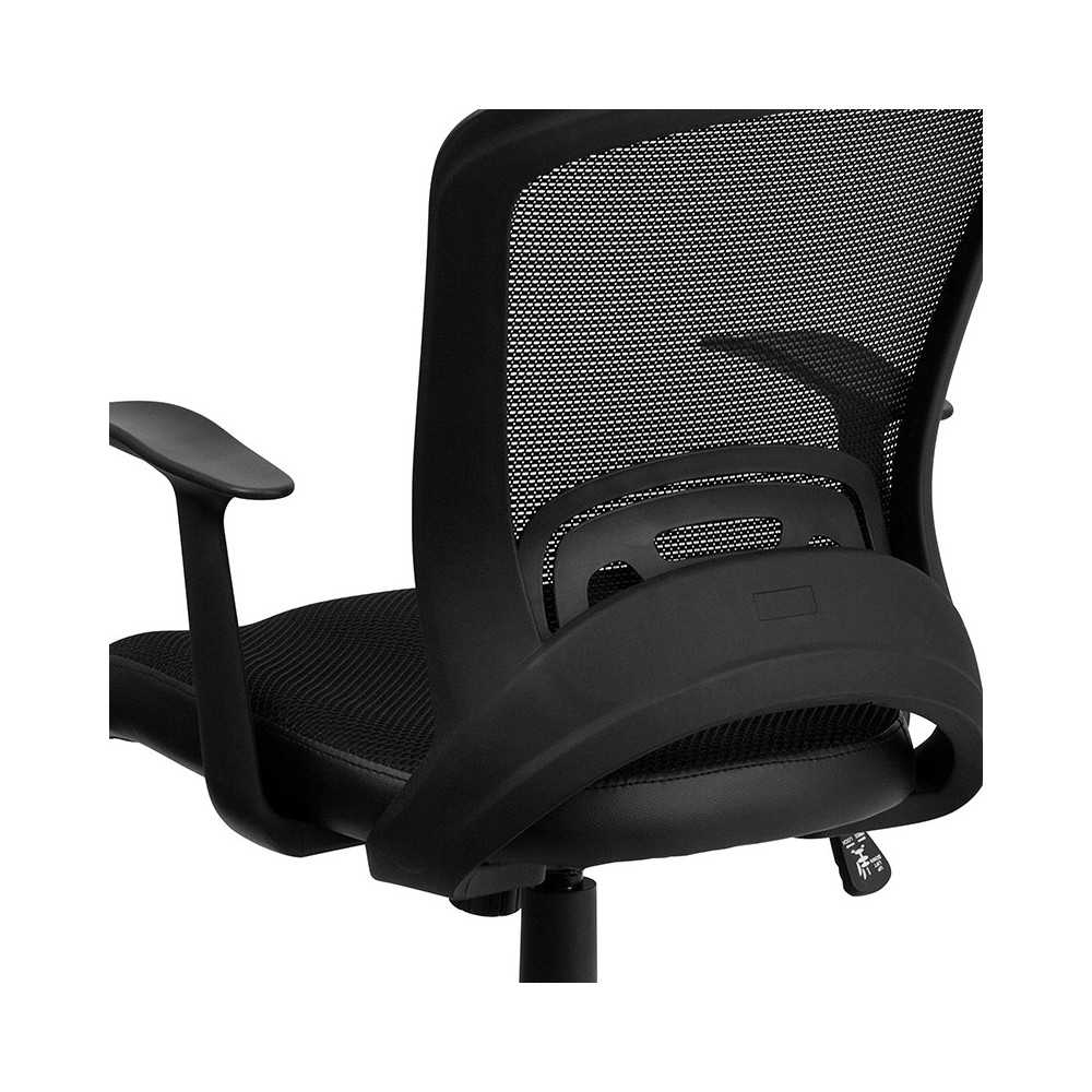 Mid-Back Designer Black Mesh Swivel Task Office Chair with Arms