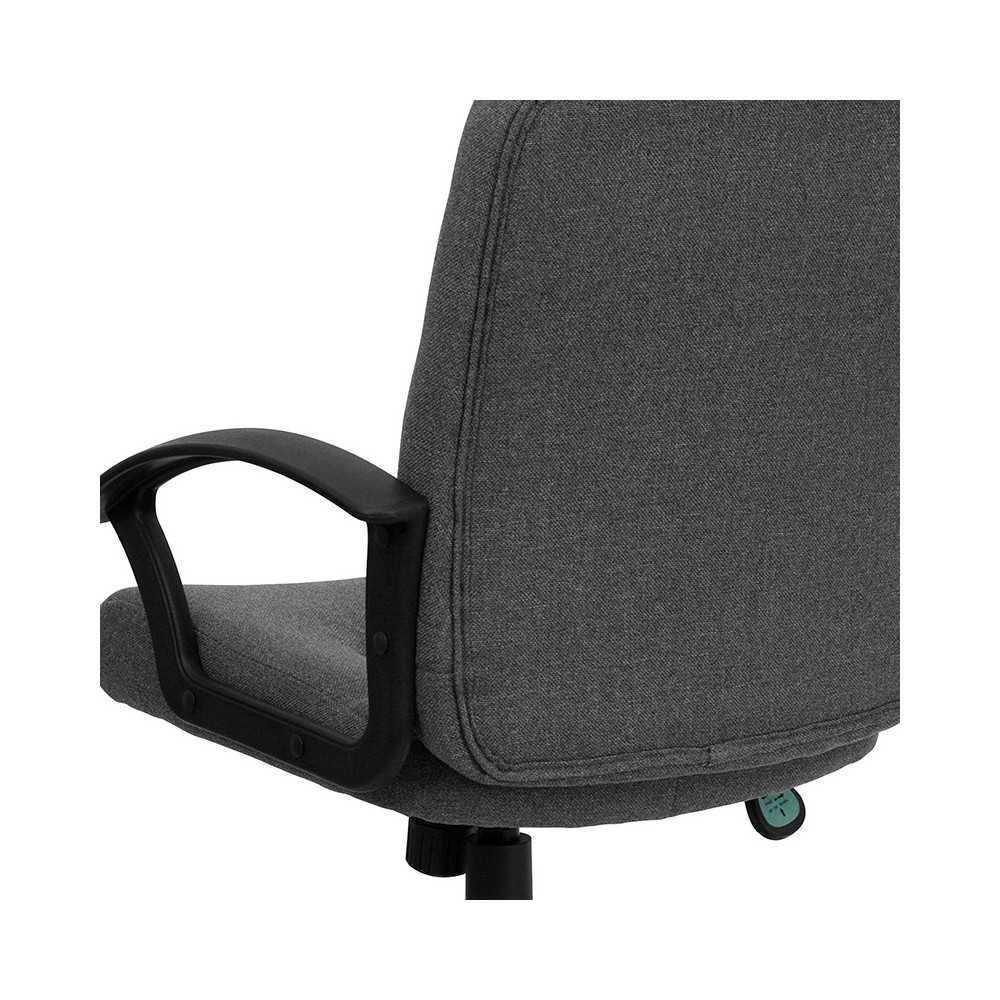 Mid-Back Gray Fabric Executive Swivel Office Chair with Nylon Arms
