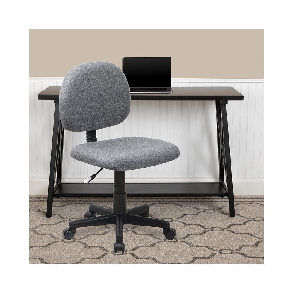 Mid-Back Gray Fabric Swivel Task Office Chair