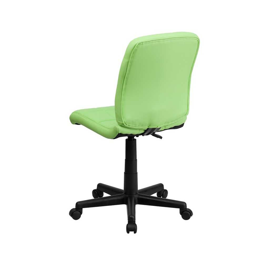 Mid-Back Green Quilted Vinyl Swivel Task Office Chair
