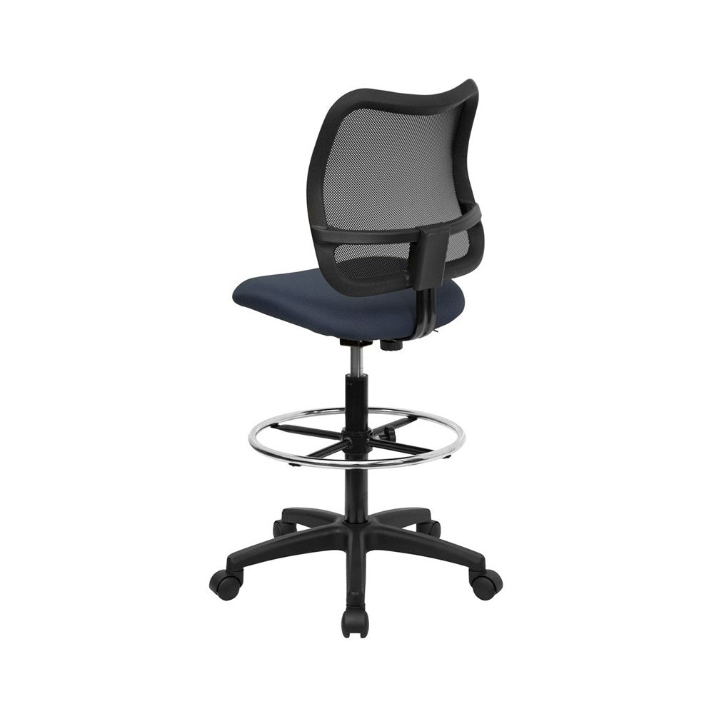 Mid-Back Navy Blue Mesh Drafting Chair