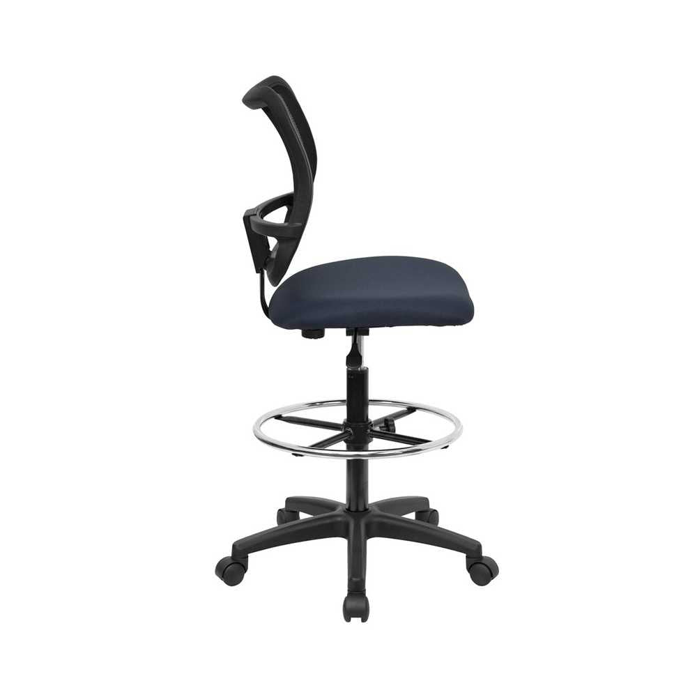 Mid-Back Navy Blue Mesh Drafting Chair