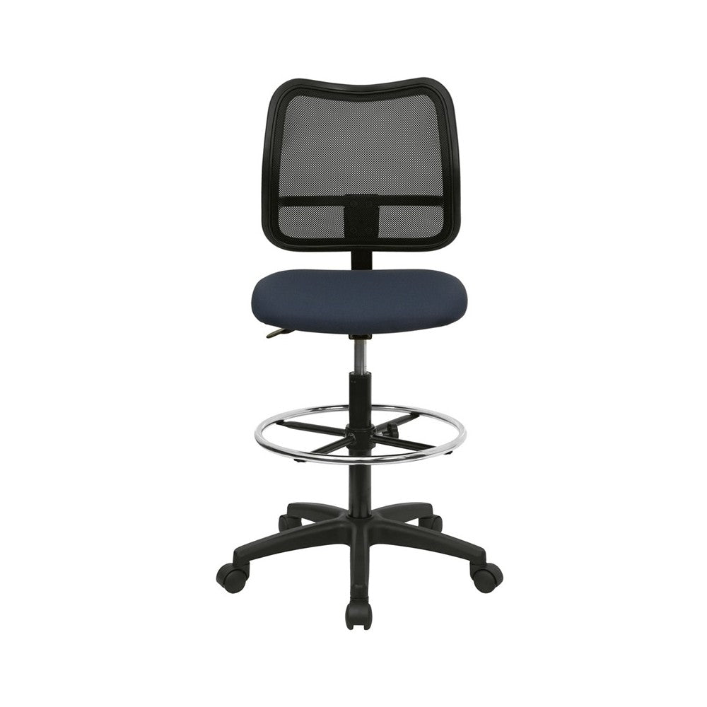Mid-Back Navy Blue Mesh Drafting Chair