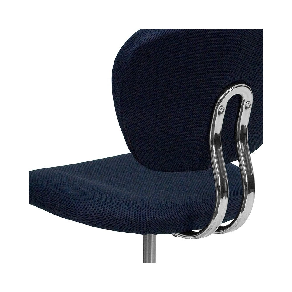 Mid-Back Navy Mesh Padded Swivel Task Office Chair with Chrome Base