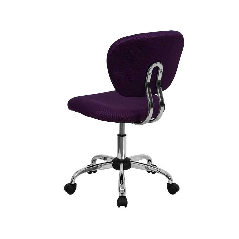Mid-Back Purple Mesh Padded Swivel Task Office Chair with Chrome Base