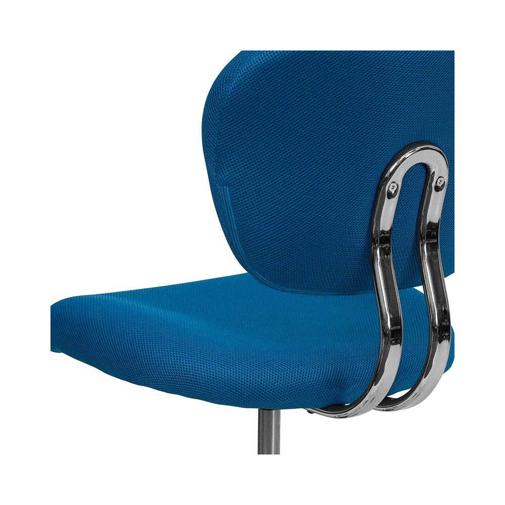 Mid-Back Turquoise Mesh Padded Swivel Task Office Chair with Chrome Base