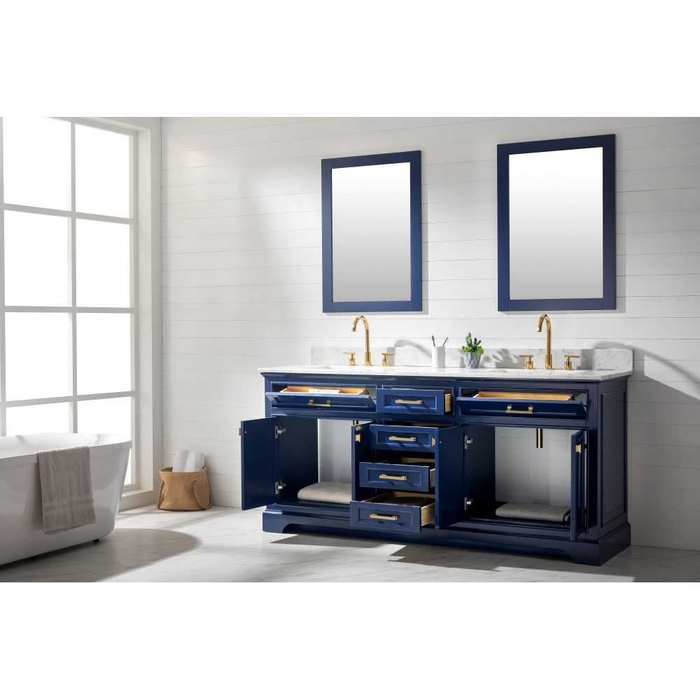 Milano 72" Double Sink Vanity in Blue