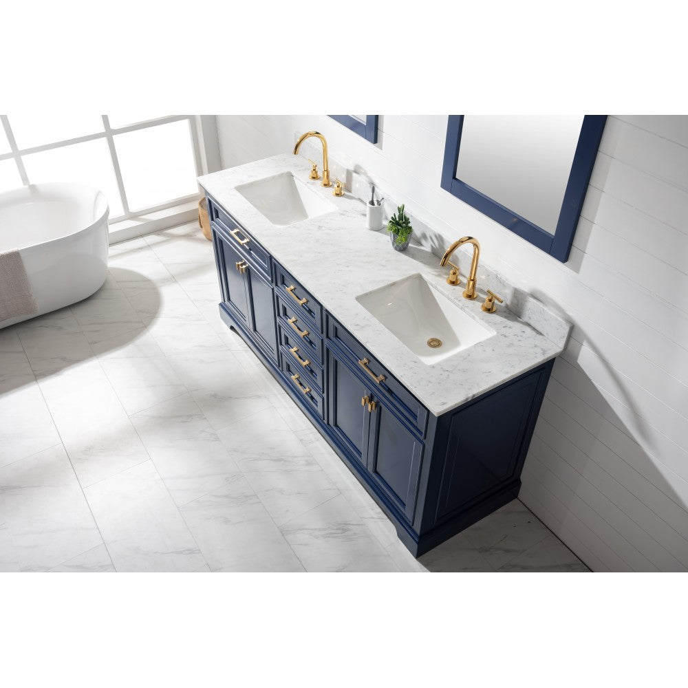 Milano 72" Double Sink Vanity in Blue