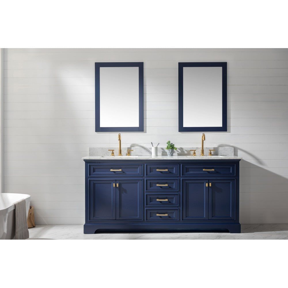 Milano 72" Double Sink Vanity in Blue