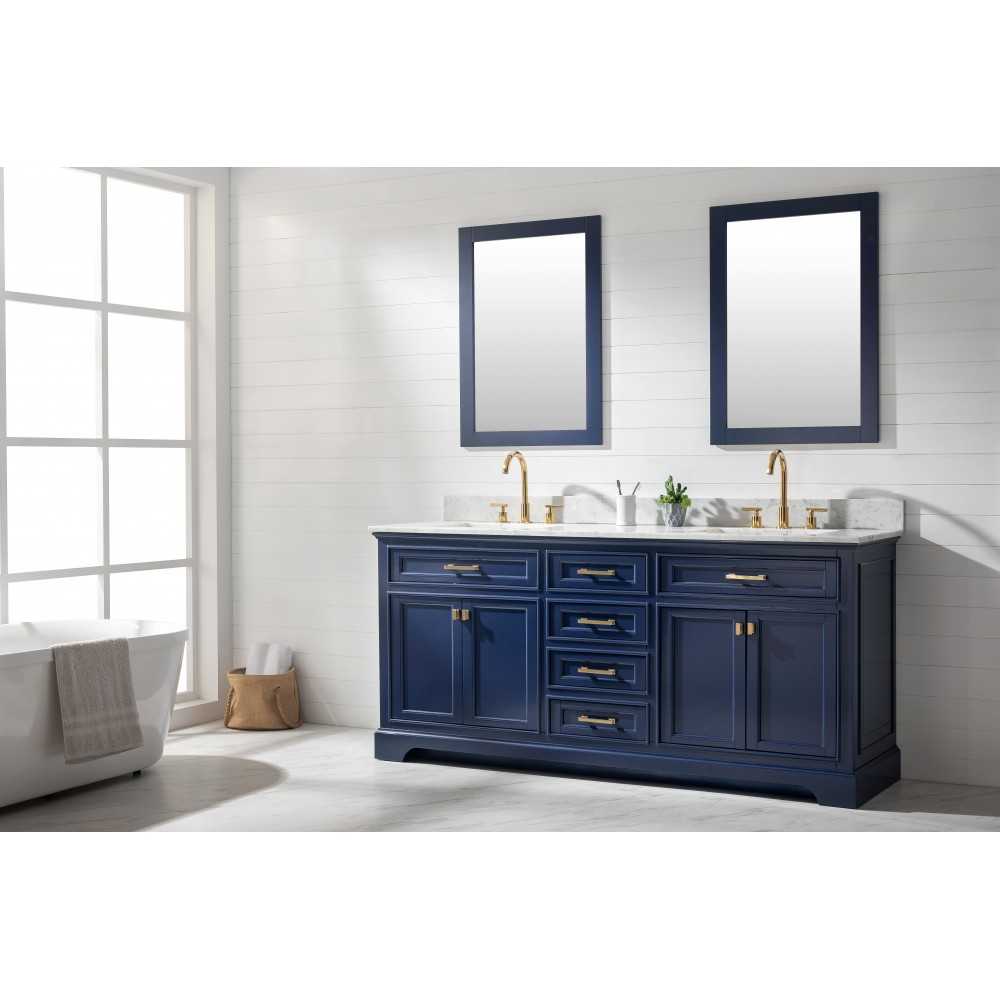 Milano 72" Double Sink Vanity in Blue