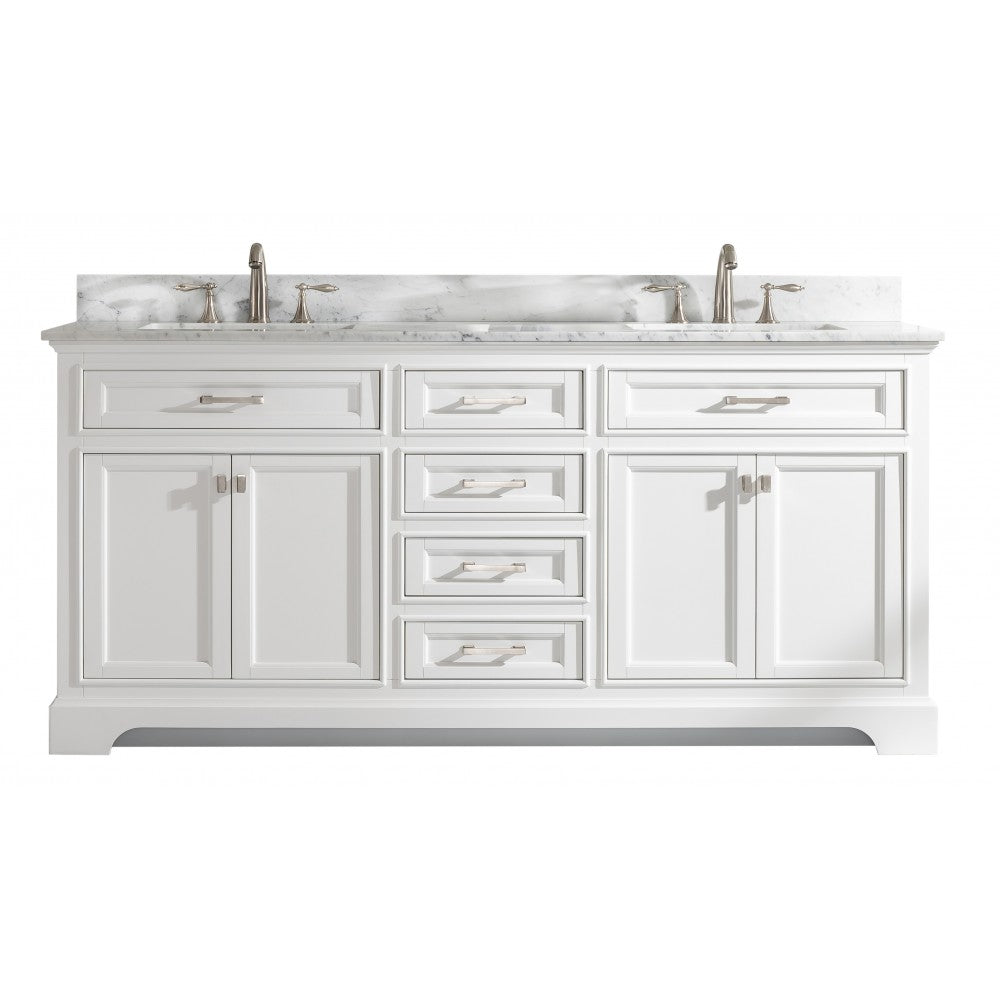 Milano 72" Double Sink Vanity in White
