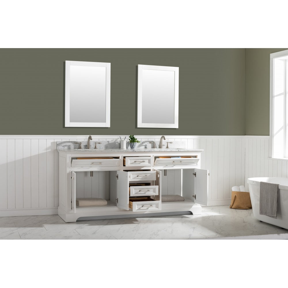 Milano 72" Double Sink Vanity in White