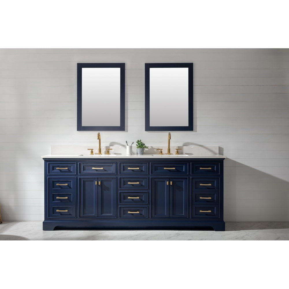 Milano 84" Double Sink Vanity in Blue