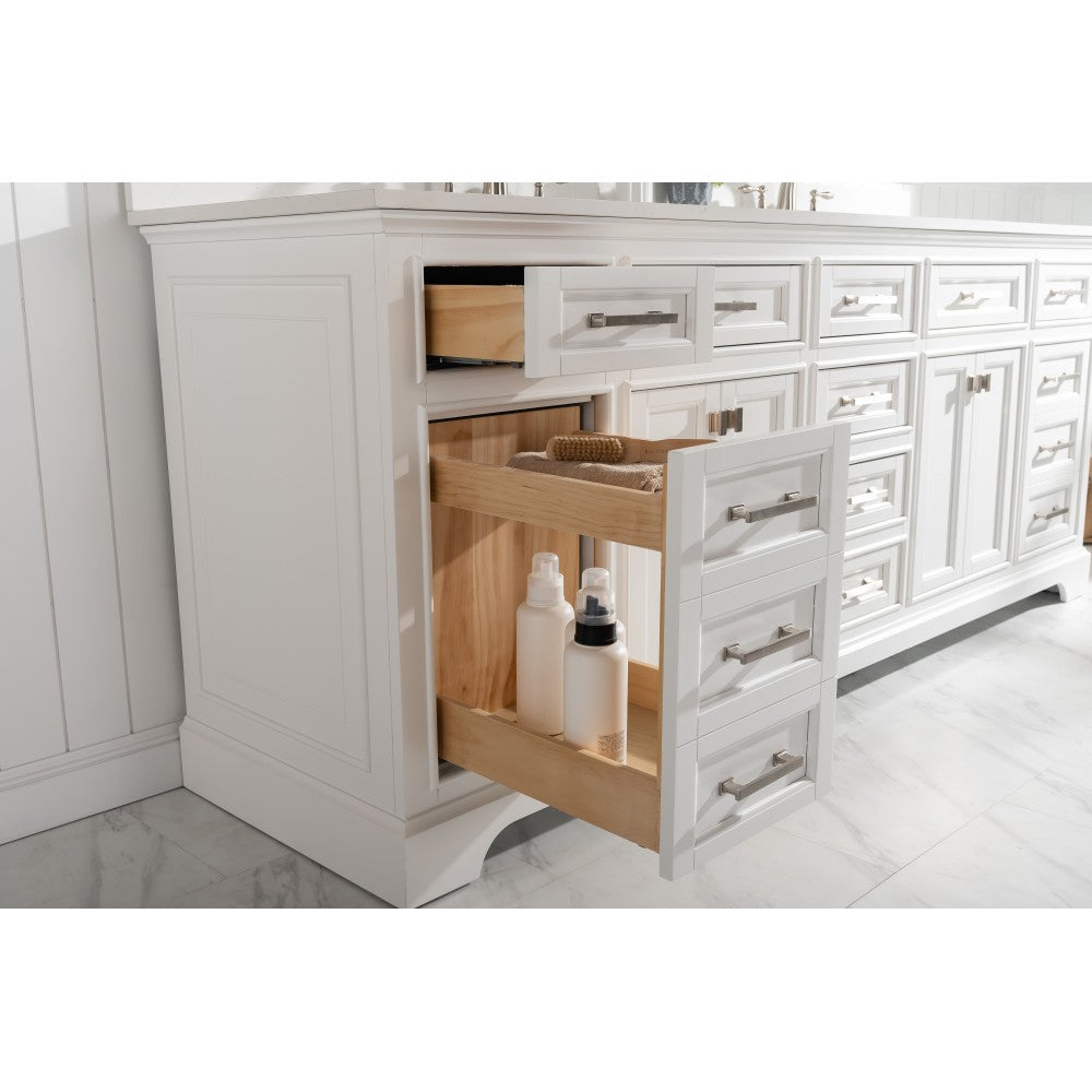 Milano 84" Double Sink Vanity in White