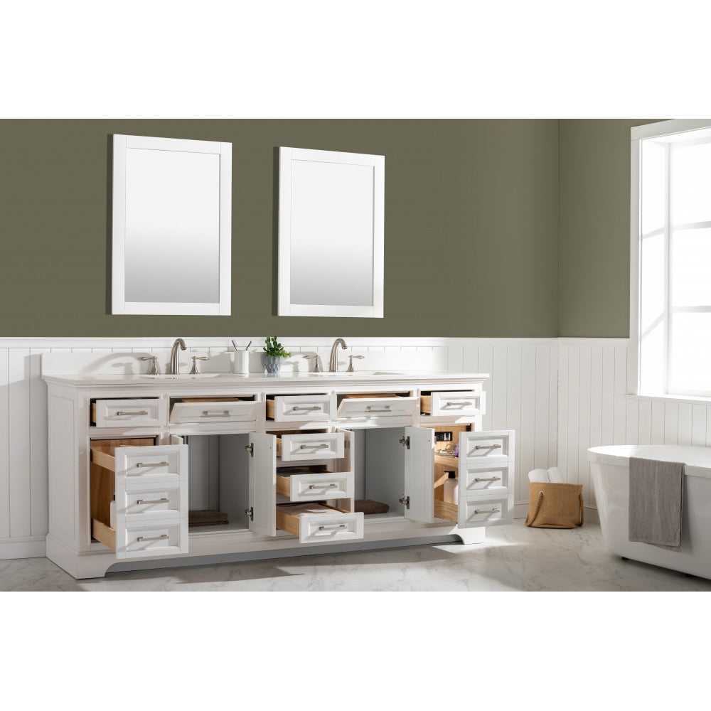 Milano 84" Double Sink Vanity in White