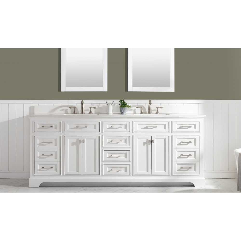 Milano 84" Double Sink Vanity in White