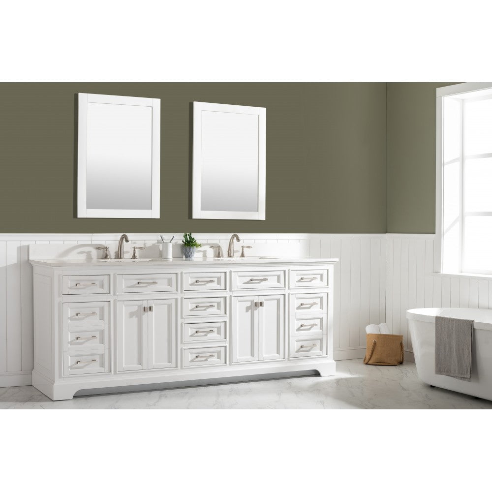 Milano 84" Double Sink Vanity in White