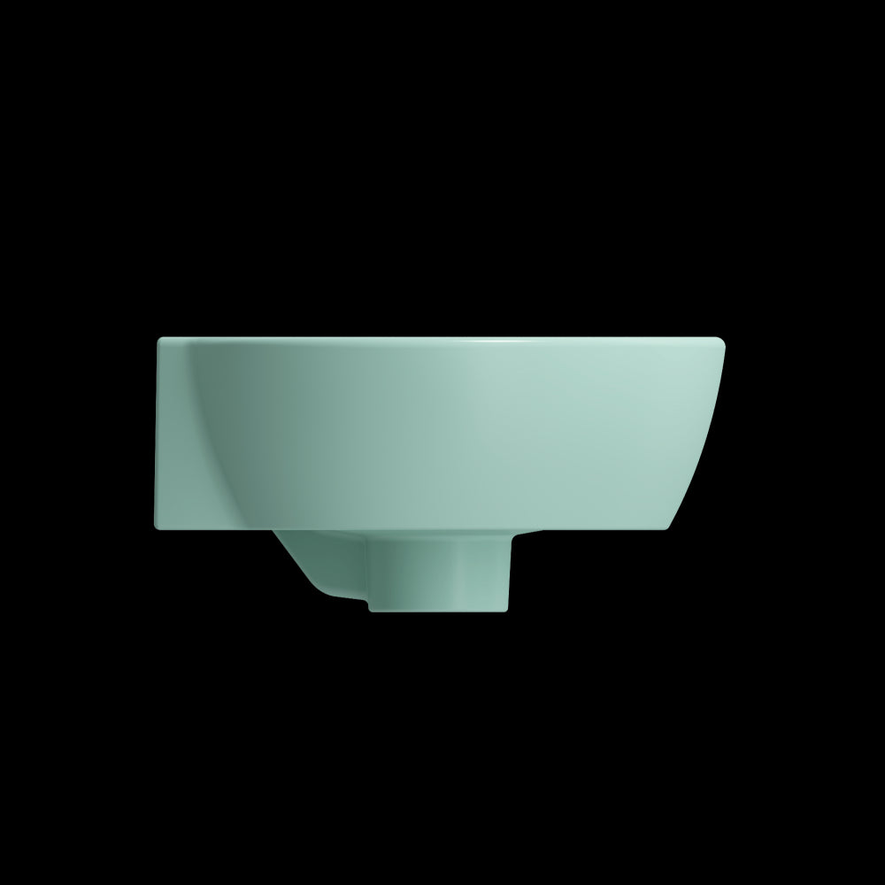 Milano Corner Sink Fireclay 12 in. 1-Hole with Overflow in Matte Mint Green