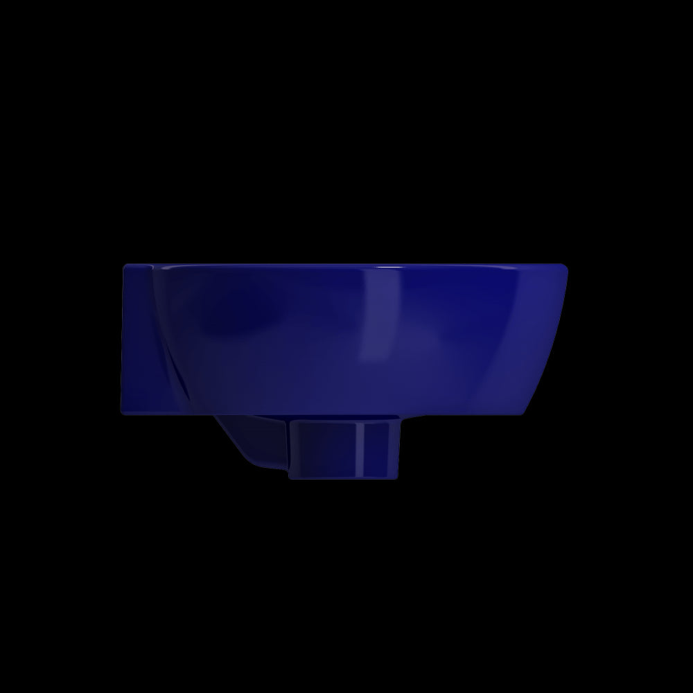 Milano Corner Sink Fireclay 12 in. 1-Hole with Overflow in Sapphire Blue