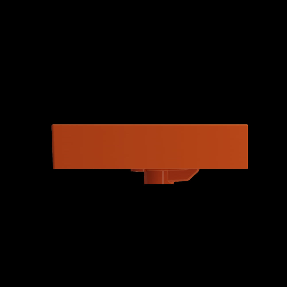 Milano Wall-Mounted Sink Fireclay 24 in. 1-Hole with Overflow in Orange