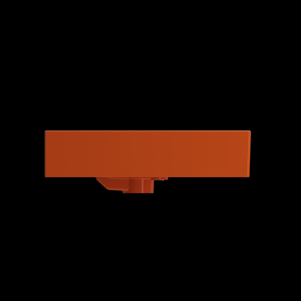 Milano Wall-Mounted Sink Fireclay 24 in. 1-Hole with Overflow in Orange
