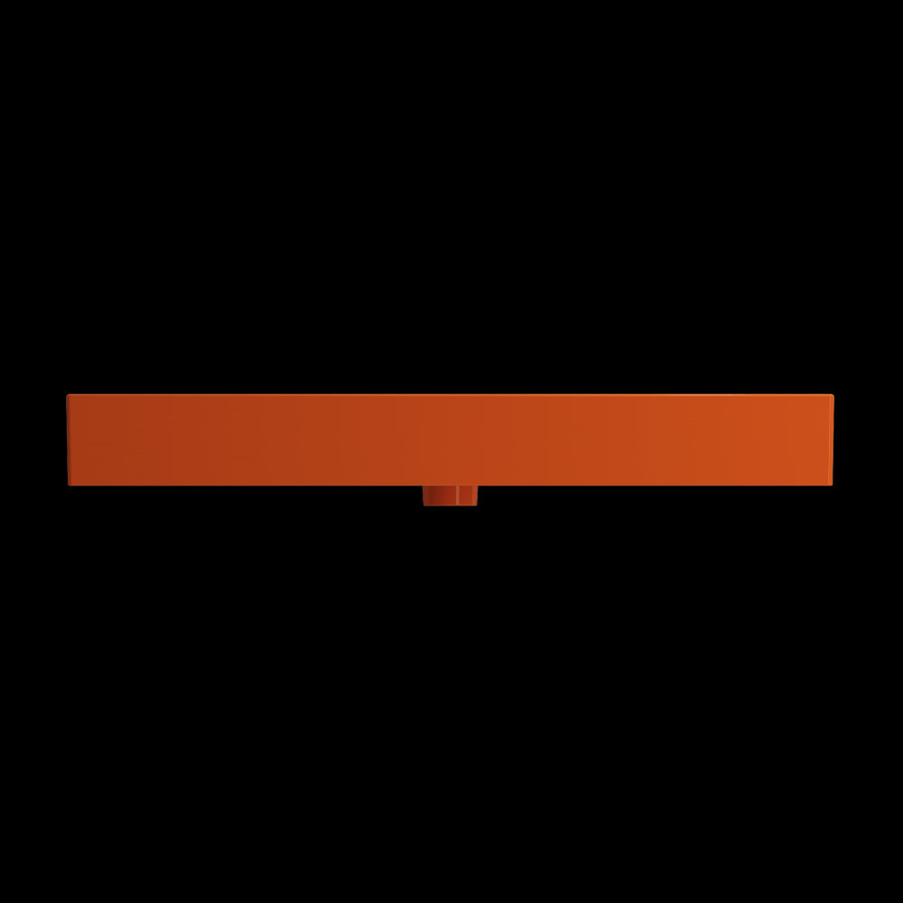 Milano Wall-Mounted Sink Fireclay 39.75 in. 1-Hole with Overflow in Orange