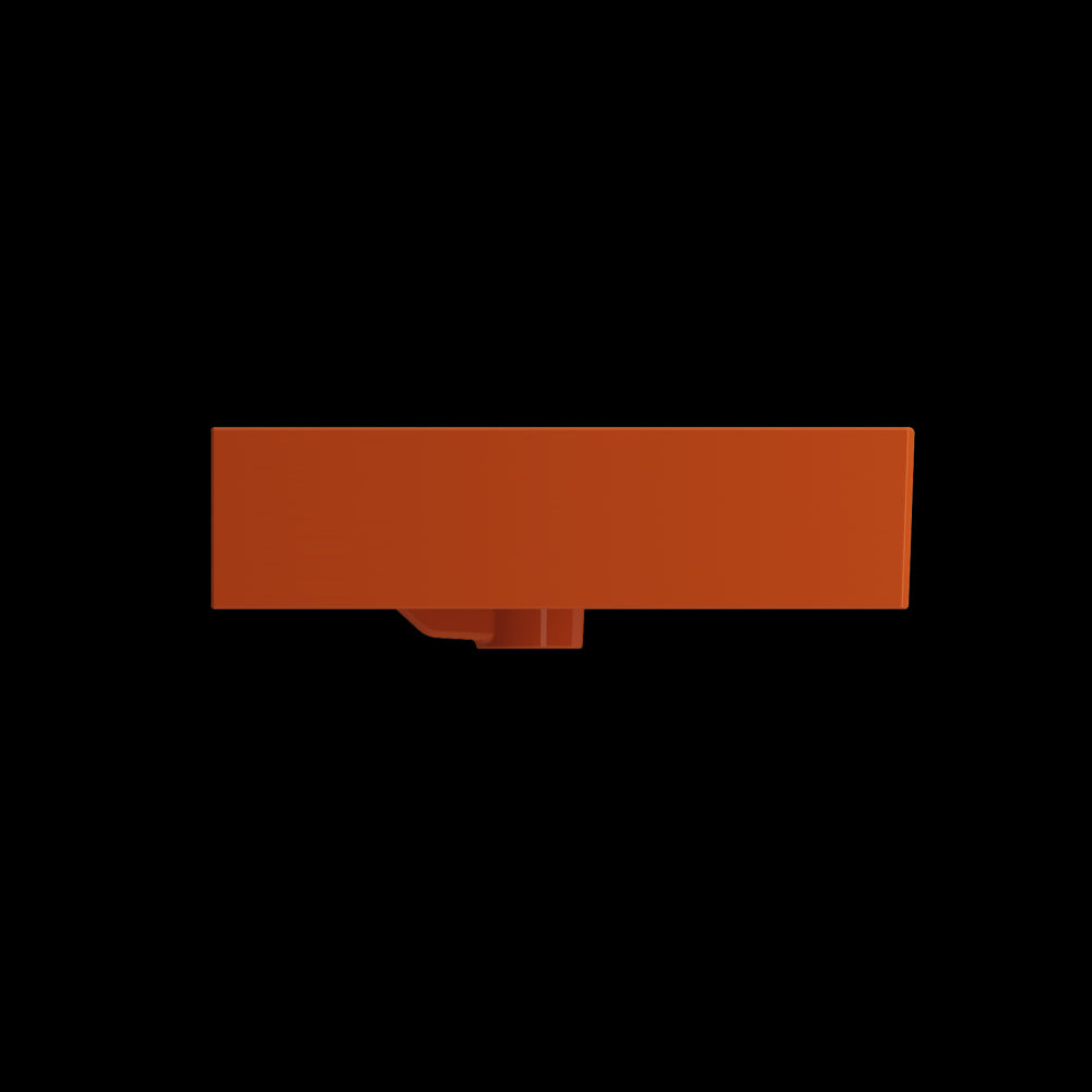Milano Wall-Mounted Sink Fireclay 47.75 in. 1-Hole with Overflow in Orange