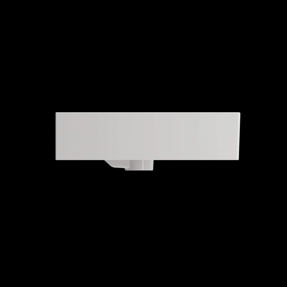 Milano Wall-Mounted Sink Fireclay 47.75 in. 1-Hole with Overflow in White