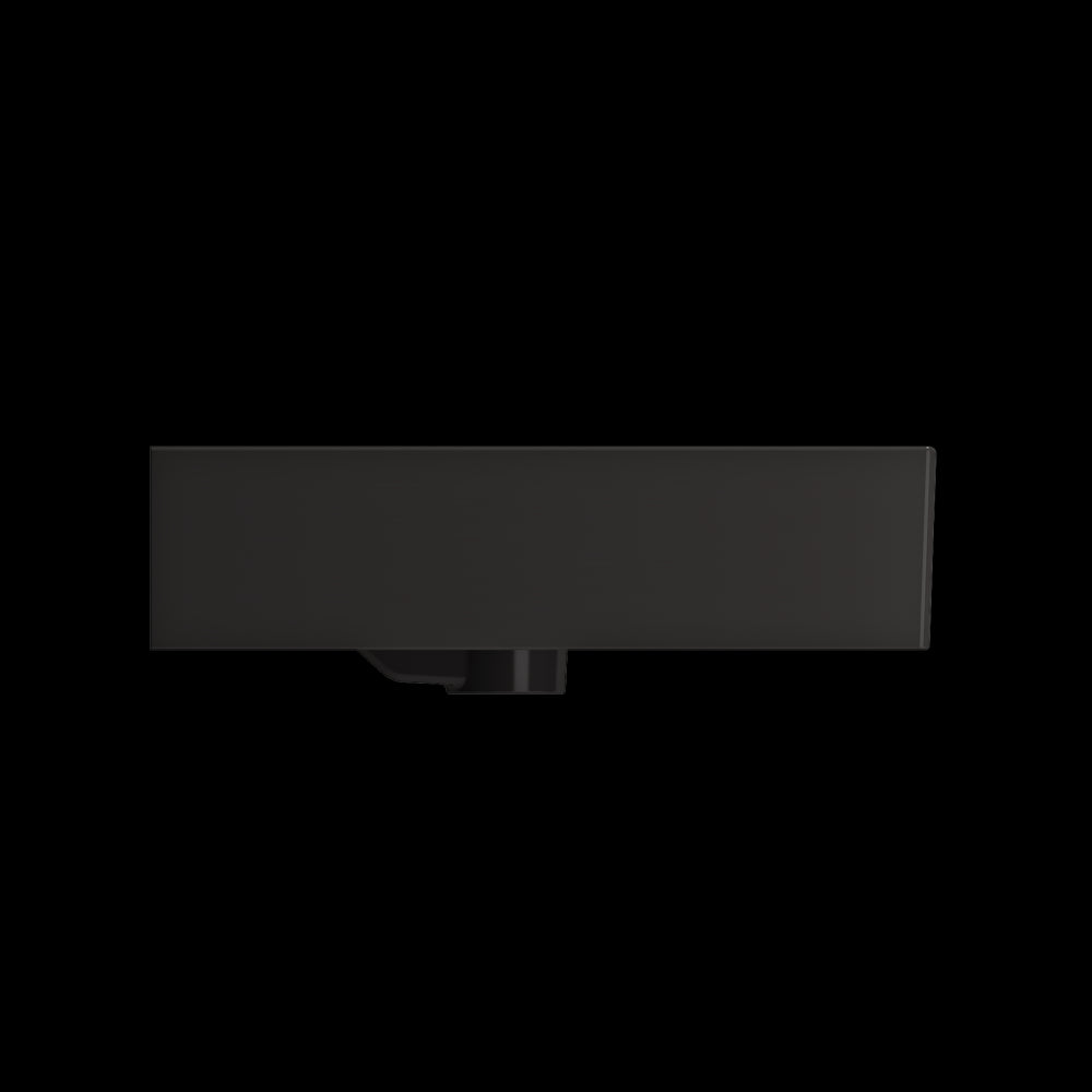 Milano Wall-Mounted Sink Fireclay 47.75 in. Double Bowl in Matte Black