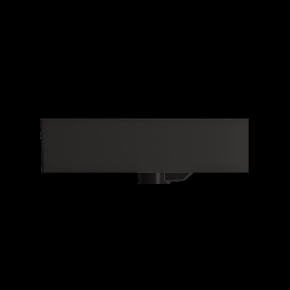 Milano Wall-Mounted Sink Fireclay 47.75 in. Double Bowl in Matte Black