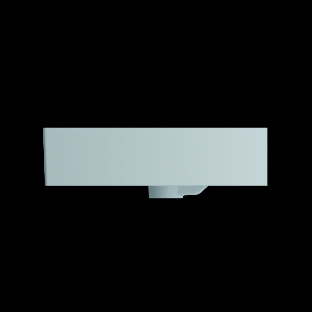 Milano Wall-Mounted Sink Fireclay 47.75 in. Double Bowl in Matte Ice Blue