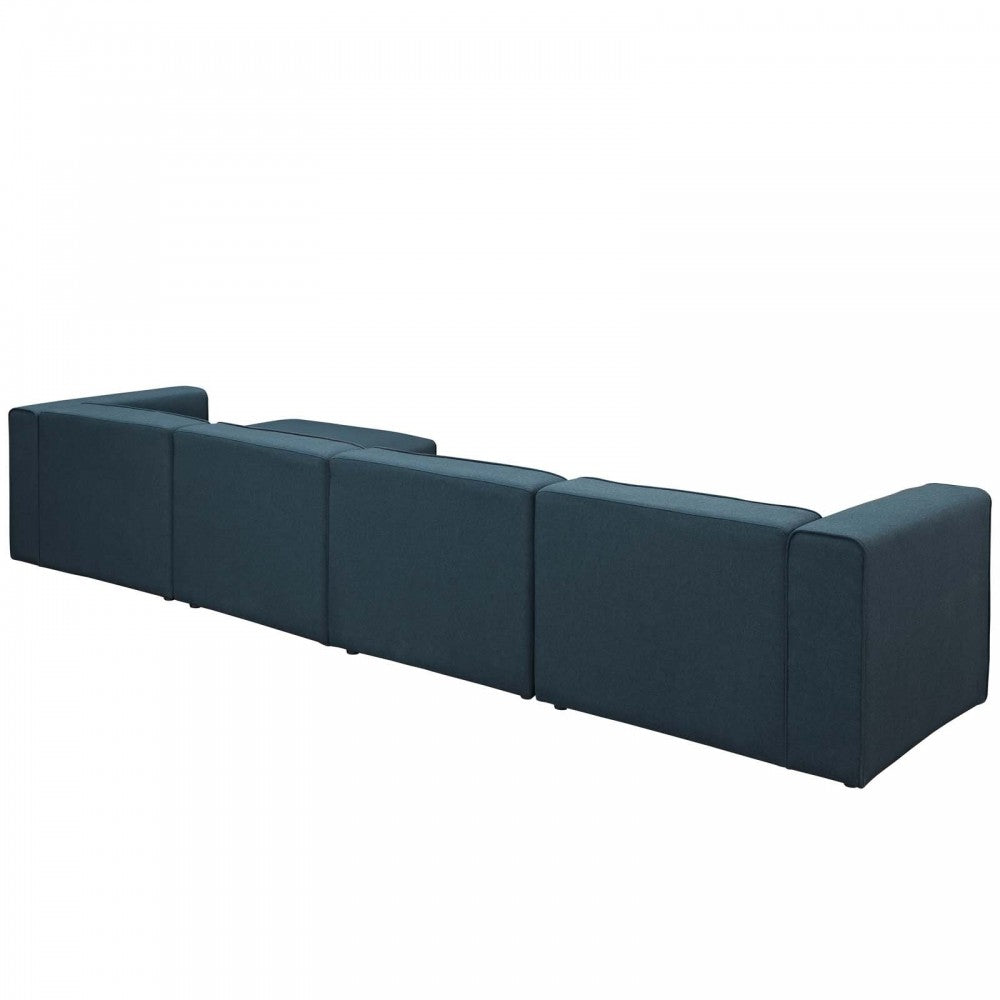 Mingle 5 Piece Upholstered Fabric Sectional Sofa Set, Blue, EEI-2833-BLU