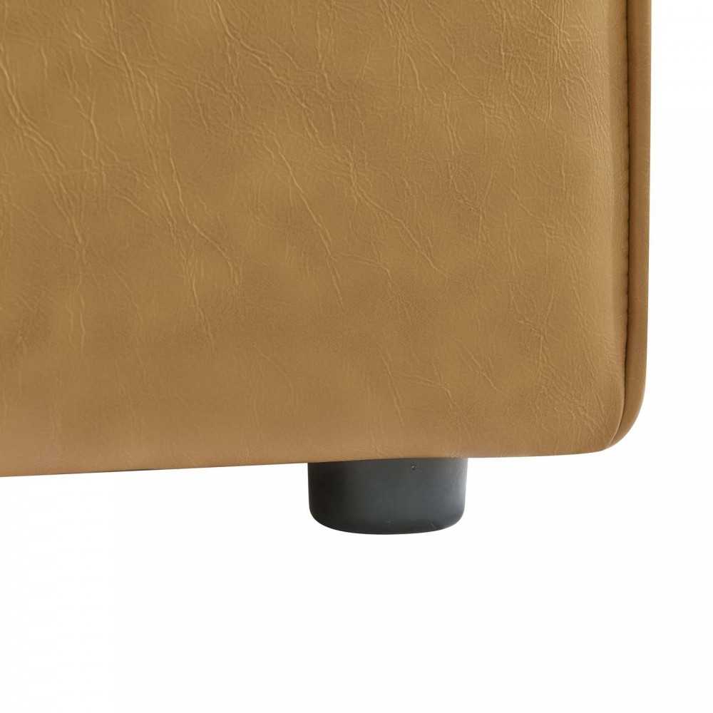 Mingle Vegan Leather Armless Chair, Tan