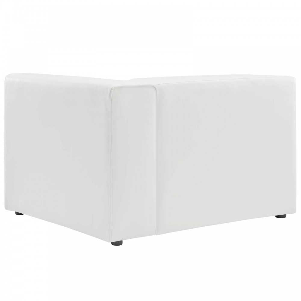 Mingle Vegan Leather Right-Arm Chair, White